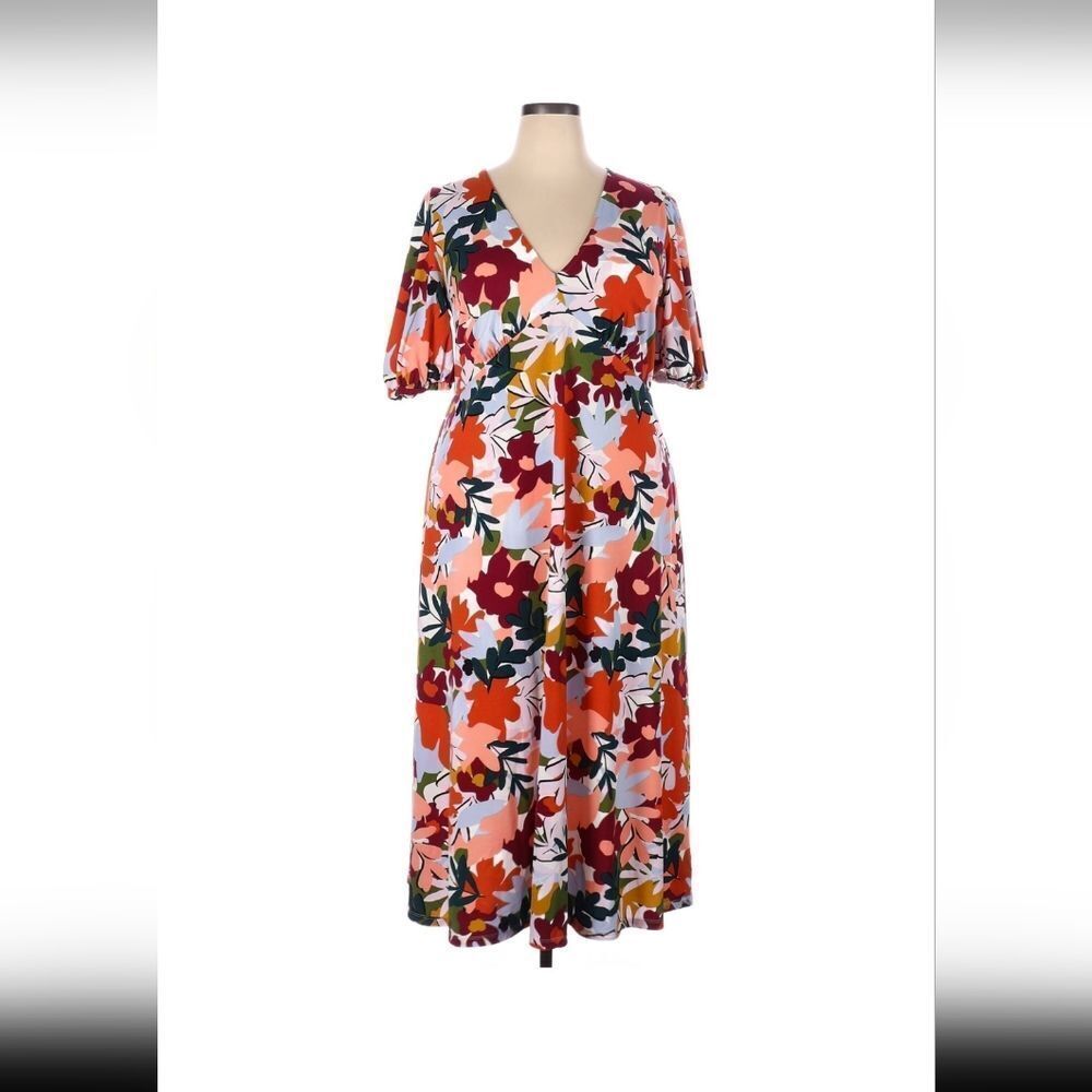 Eloquii 18 plus women's dress autumn floral